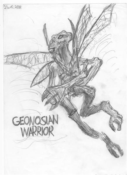 Ein geonosianischer Krieger mit Schallblaster