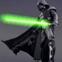 Darth Vader mit grünem Lichtschwert