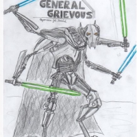 General Grievous mit Umhang und 4 Lichtschwertern.
Eine meiner aufwändigsten Zeichnungen bisher.