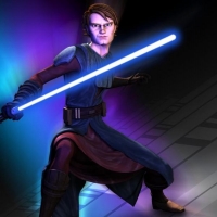 Anakin Skywalker mit coolem Background.