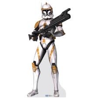 Commander Cody mit seiner Waffe.