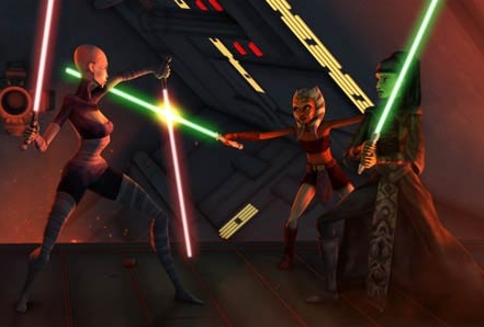 Asajj vs. Ahsoka & Luminara