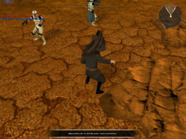 Battlefront 2! Count Dooku springt von einem Turm und wird von echten Spielern umzingelt. Die Klone schießen, doch Dooku kann wegen des Umhangs überhaupt nichts sehen. *Grinz*