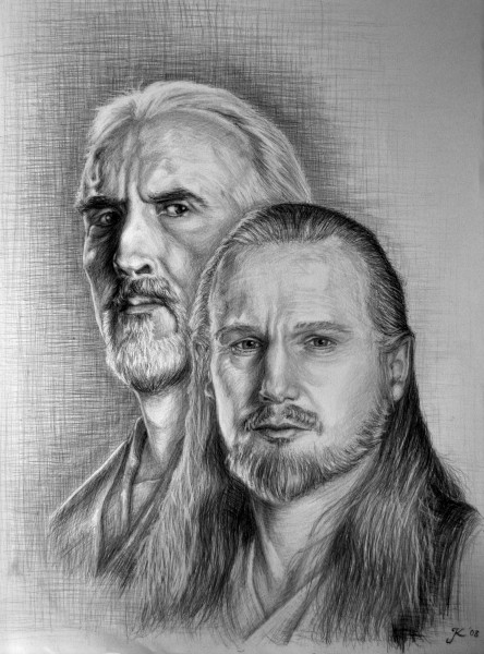 Dooku & Qui-Gon

Original: Bleistiftzeichnung auf DIN A 2 Papier

Foto: nachbearbeitet mit Gimp 2 (Tonwertkorrektur, in Graustufen umgewandelt)