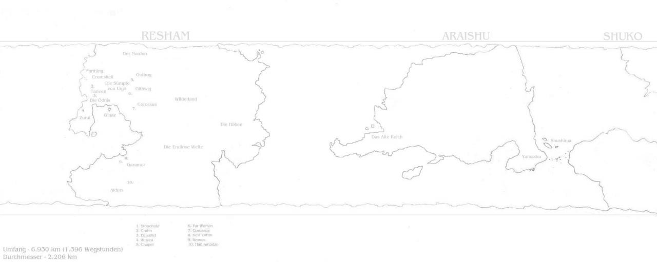 Emmergens Ausschnitt - Ausschnitt der bis dato betroffenen Kontinente meiner Fantasy-Welt... der Westen und der Osten wurden ja bereits in einzelnen Karten gezeigt