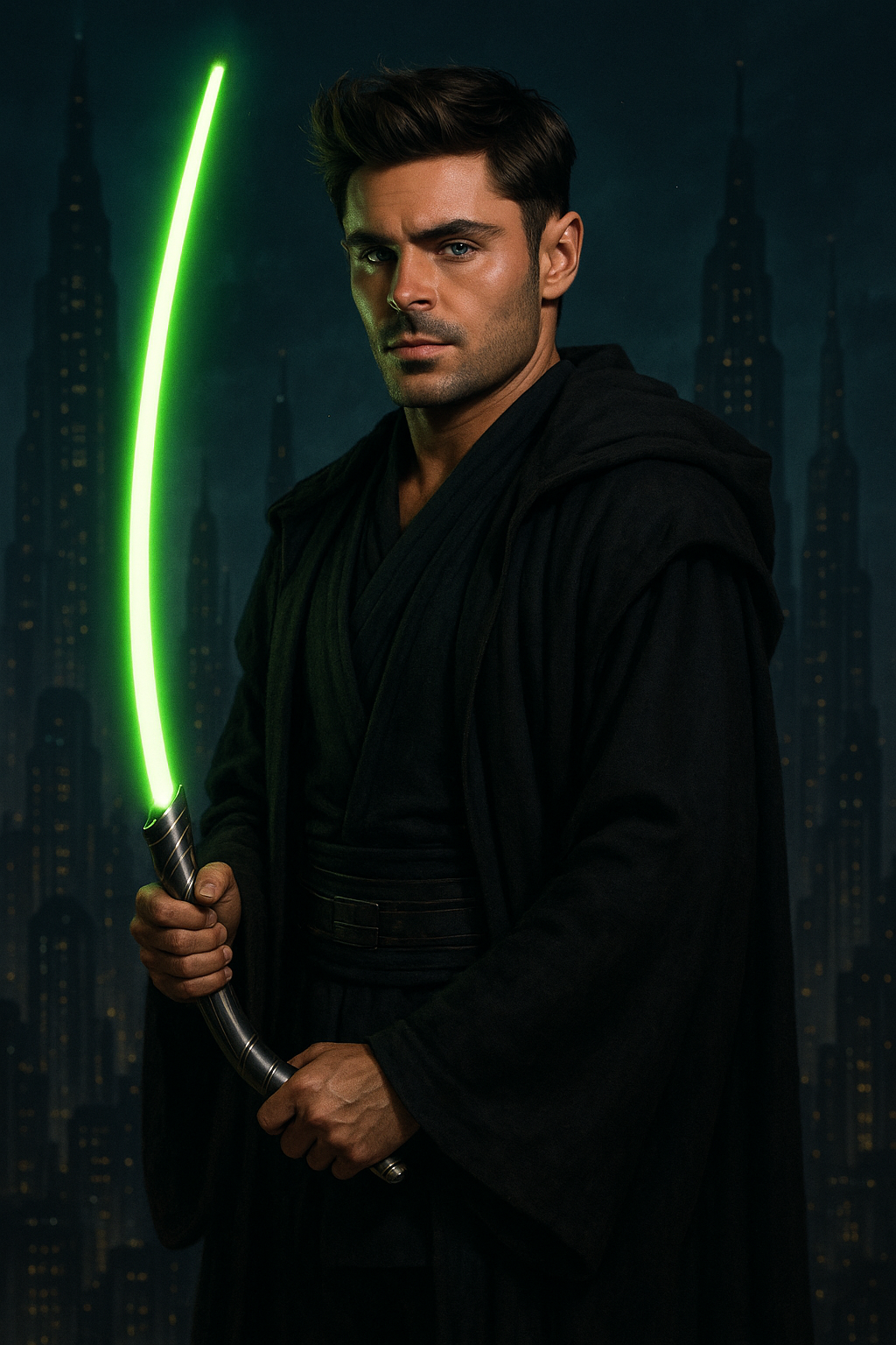 I said... CURVED-HILT lightsaber!!